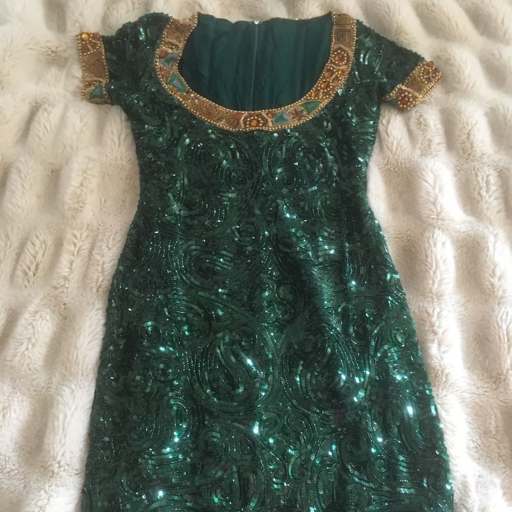 Fully-Beaded Cocktail Dress